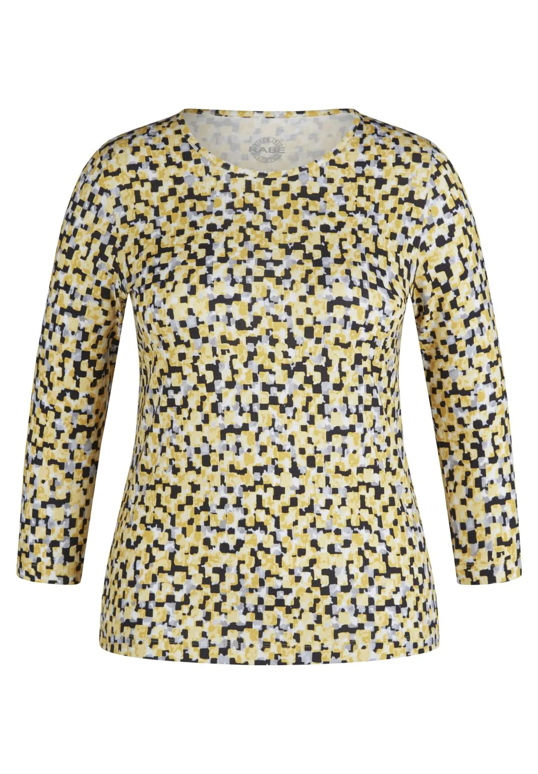 121363- Round-neck Yellow Print Top- Rabe