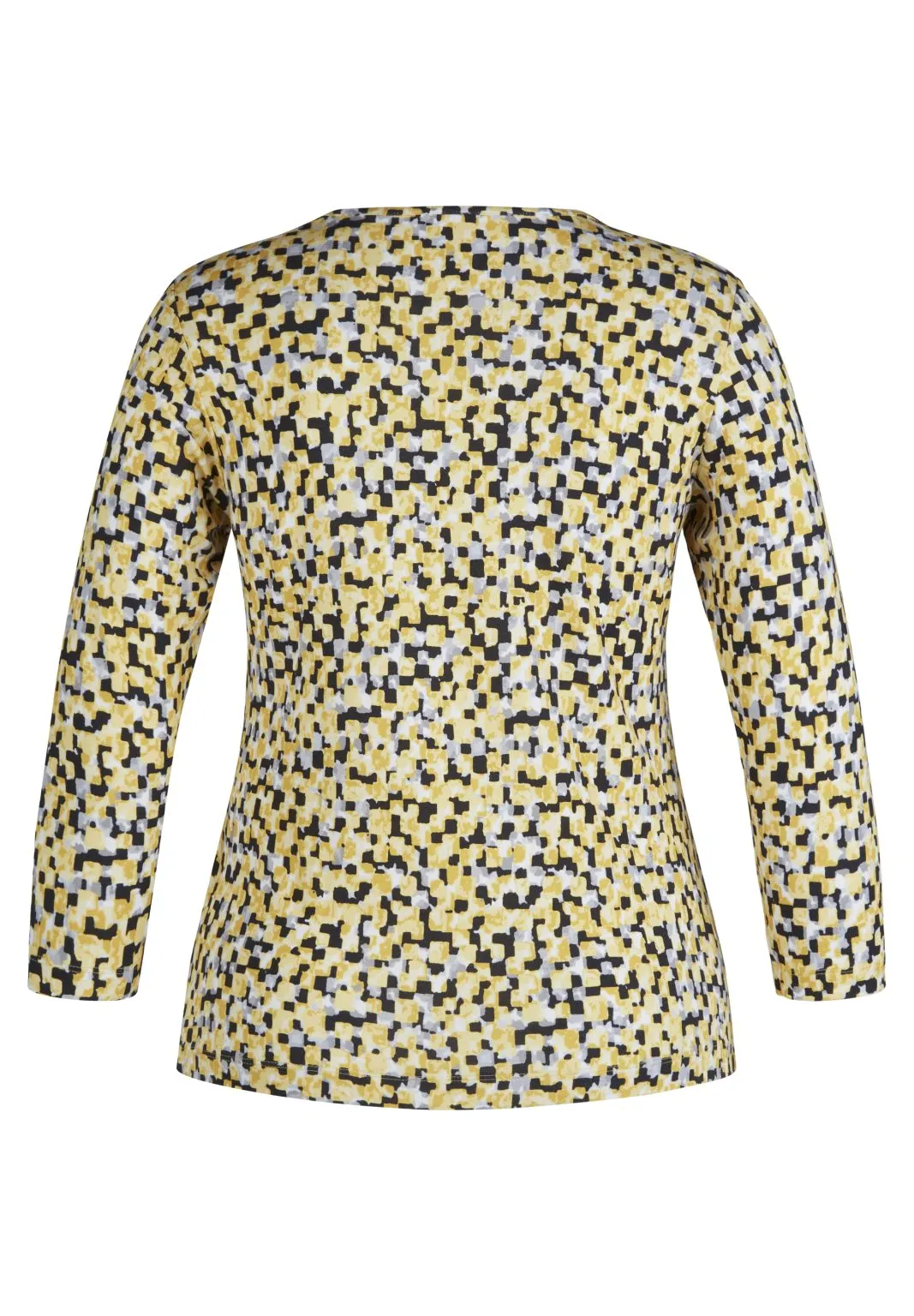 121363- Round-neck Yellow Print Top- Rabe