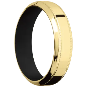 14K Yellow Gold + Polish , Polish Finish + Black