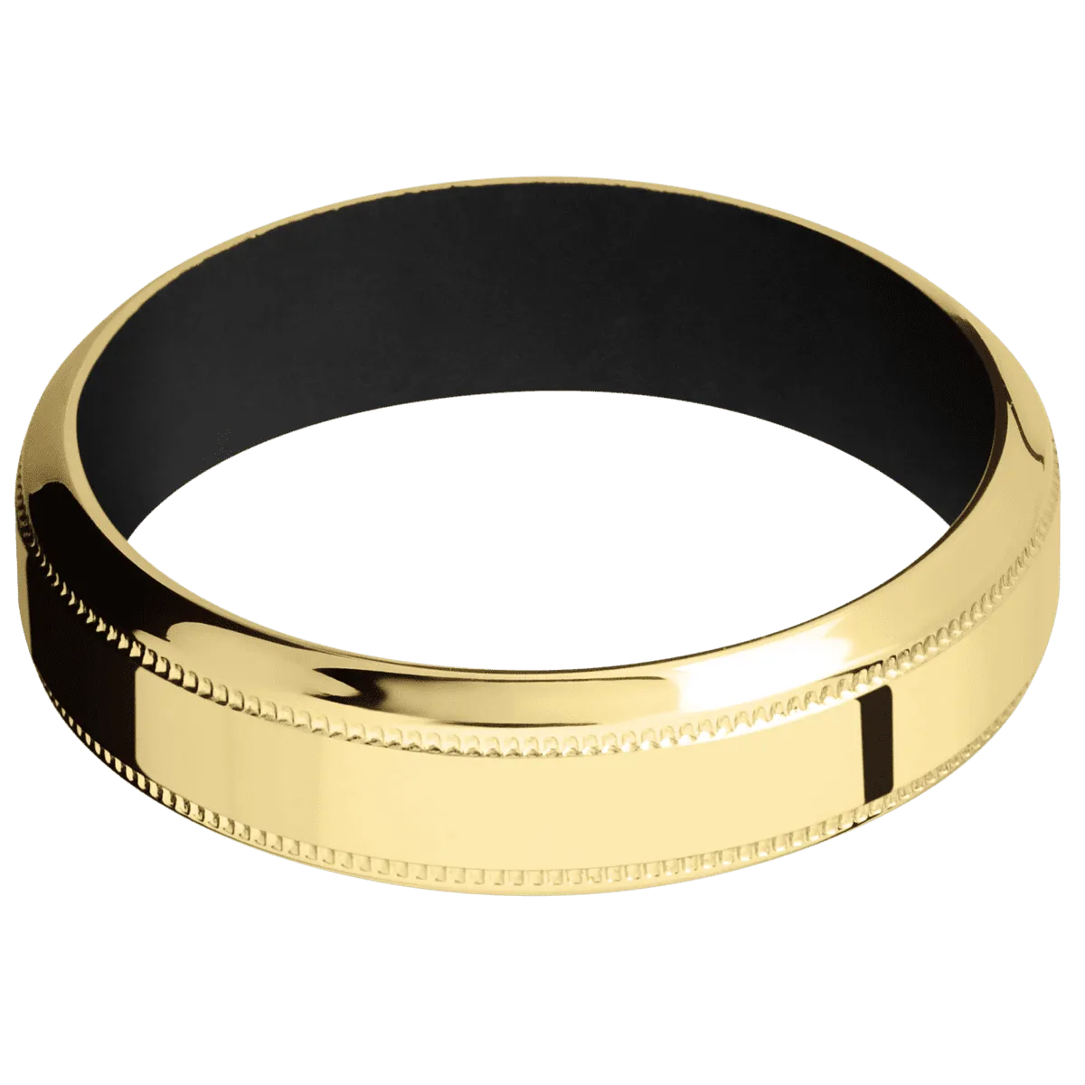 14K Yellow Gold + Polish , Polish Finish + Black