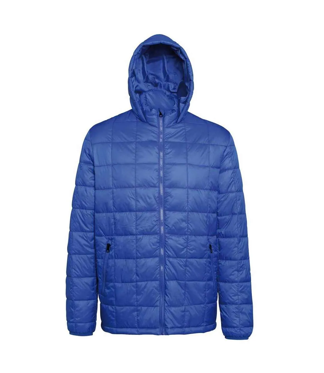 2786 Mens Box Quilt Hooded Zip Up Jacket (Navy) - UTRW5263