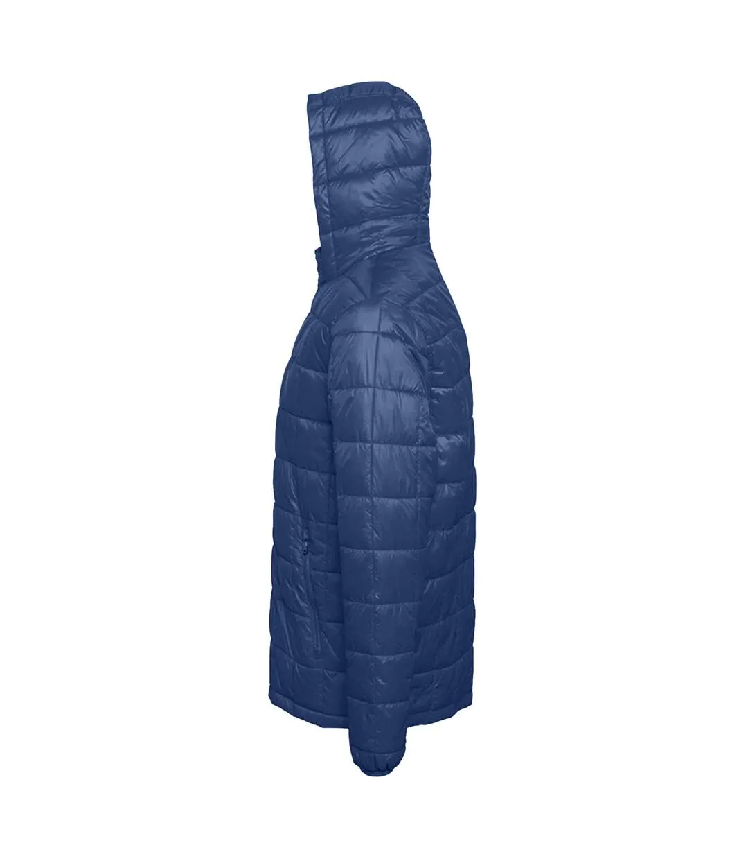 2786 Mens Box Quilt Hooded Zip Up Jacket (Navy) - UTRW5263