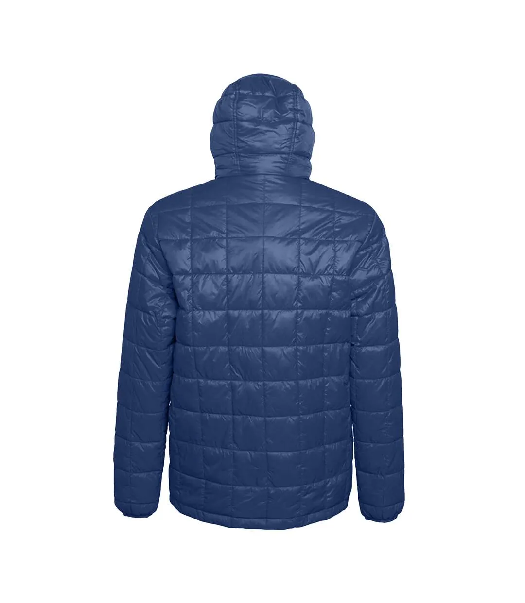 2786 Mens Box Quilt Hooded Zip Up Jacket (Navy) - UTRW5263