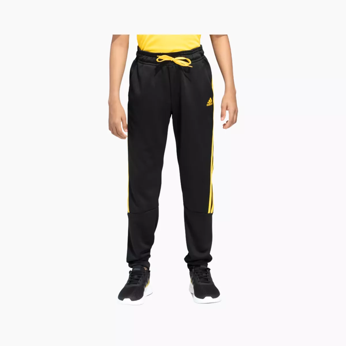 Adidas Boy TI 3 Stripes Printed Kids Pant (8-16 Year) -Black/Bold Gold