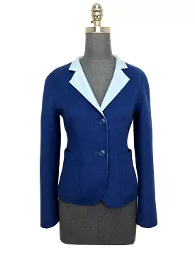 Akris Two-Tone Stretch-Wool Jacket Size S