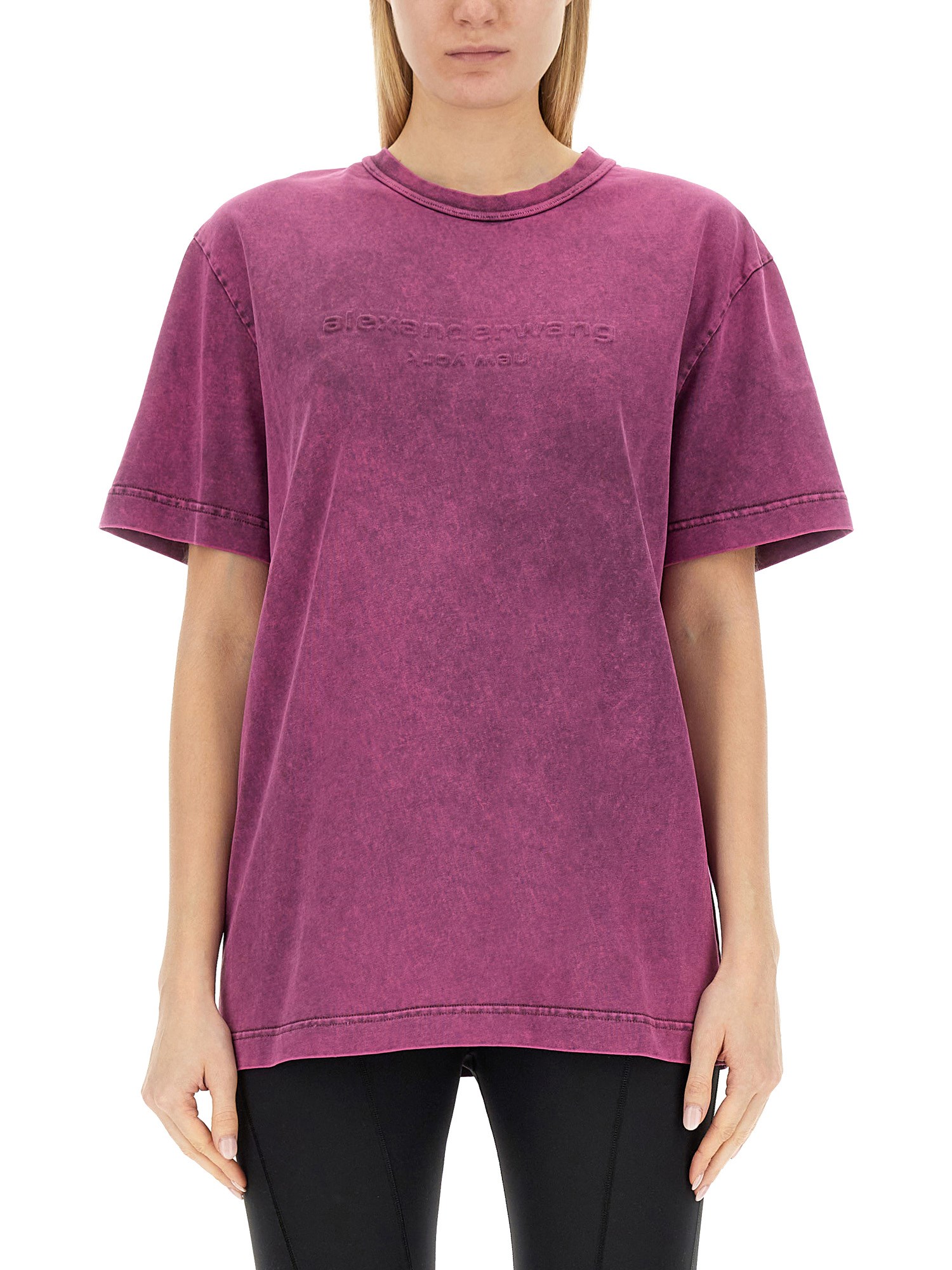 ALEXANDER WANG    COTTON JERSEY LOGO T-SHIRT