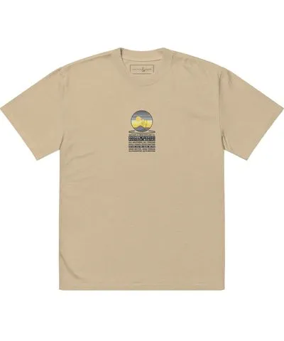 Anchor & Crew Green Faded Khaki Desert Surf Explore Co. Oversized Cotton T-Shirt