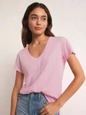 Ascher V-neck Tee - Hibiscus