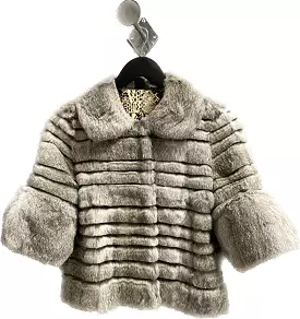 B16R - Baez Gray rabbit jacket with fur