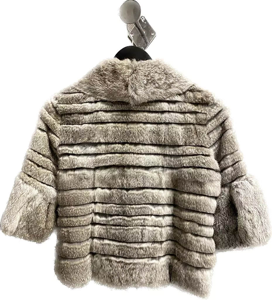 B16R - Baez Gray rabbit jacket with fur