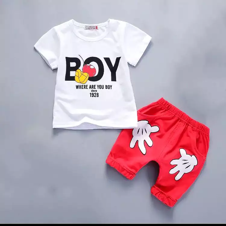 Baby Boy Clothes Sets Newborn Baby Cotton T-shirt Tops +Shorts X4552428