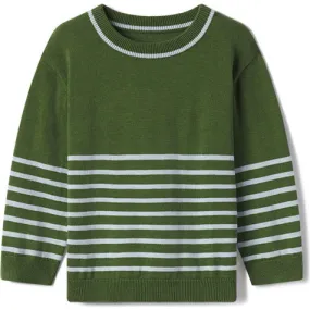 Baybala Cooper Contrast Stripe Drop shoulder Sweater, Frosted Moss