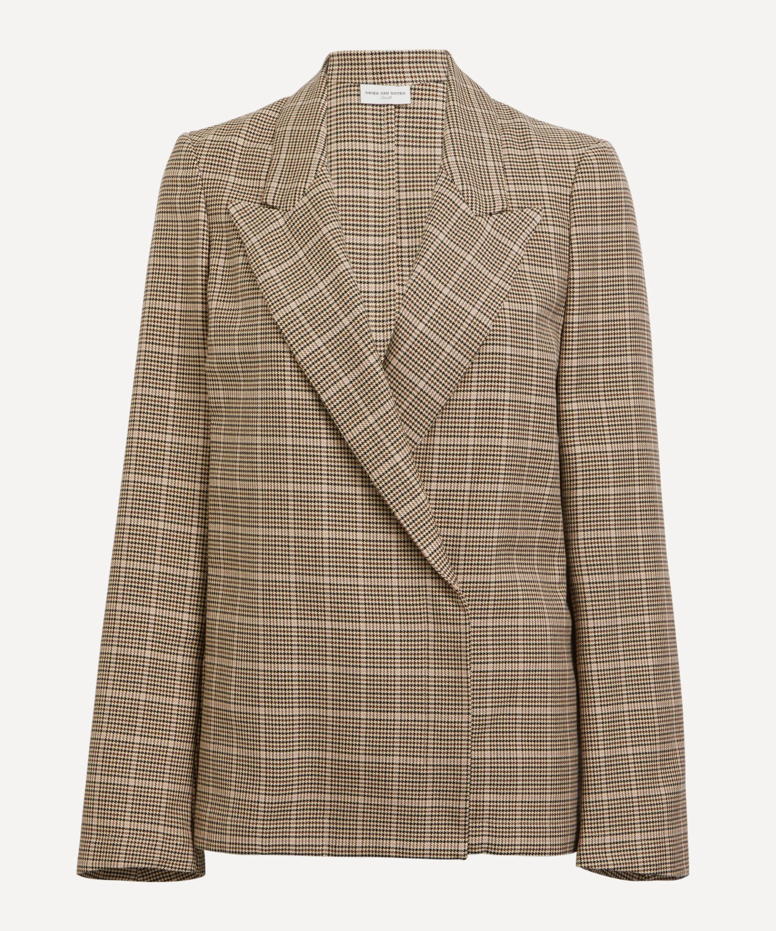 Beige Check Cotton Jacket