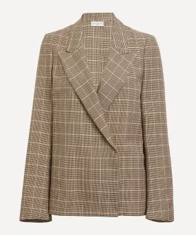 Beige Check Cotton Jacket