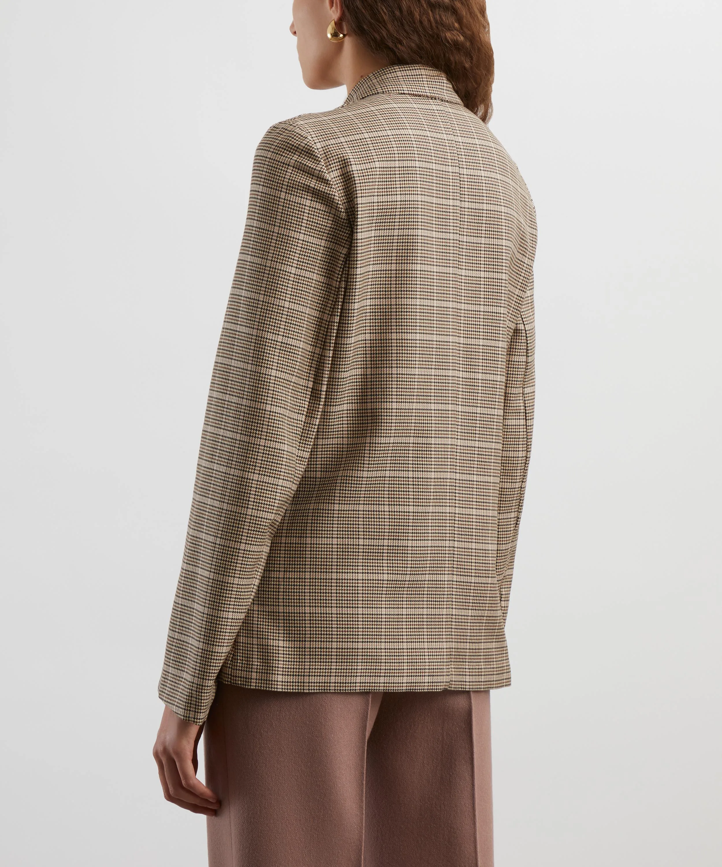 Beige Check Cotton Jacket