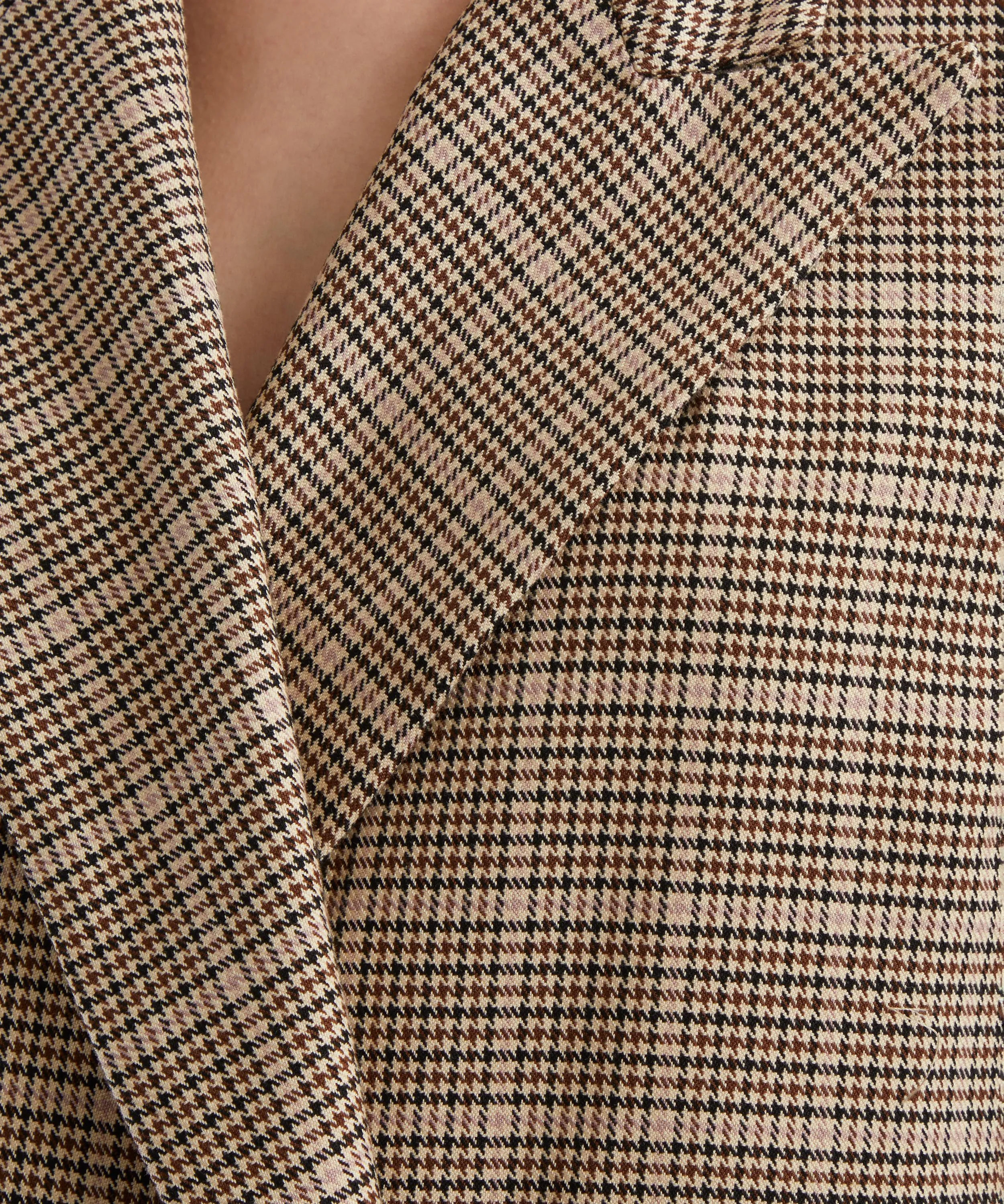 Beige Check Cotton Jacket