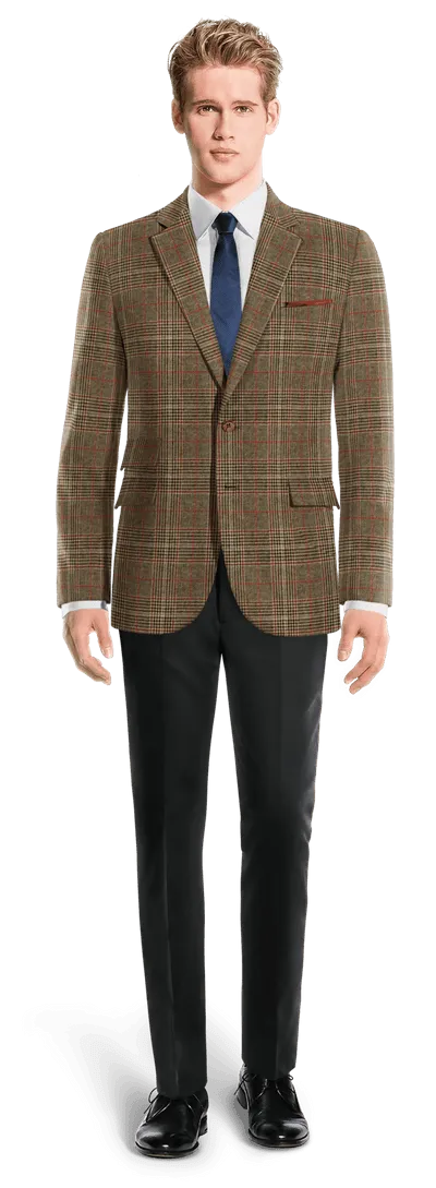  Blazer marrón de tweed príncipe de gales edición limitada