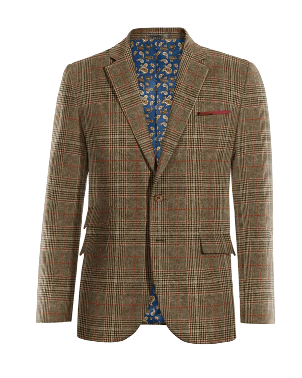  Blazer marrón de tweed príncipe de gales edición limitada