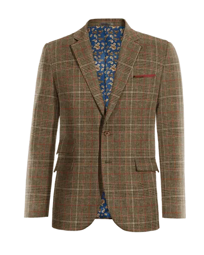  Blazer marrón de tweed príncipe de gales edición limitada