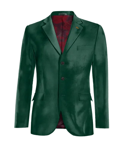  Blazer verde azulado de terciopelo edición limitada de 3 botones