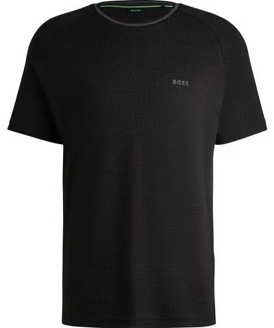 Boss Cotton-jacquard relaxed-fit T-shirt with logo detail