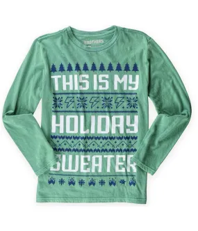 Brothers Boys Holiday Sweater Graphic T-Shirt