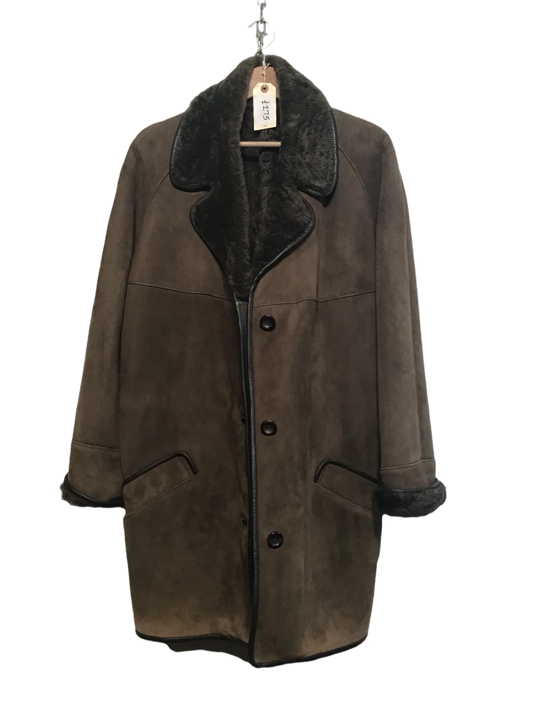 Brown Shearling Long Jacket (Size L)