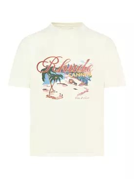 Cannes Beach-print cotton T-shirt