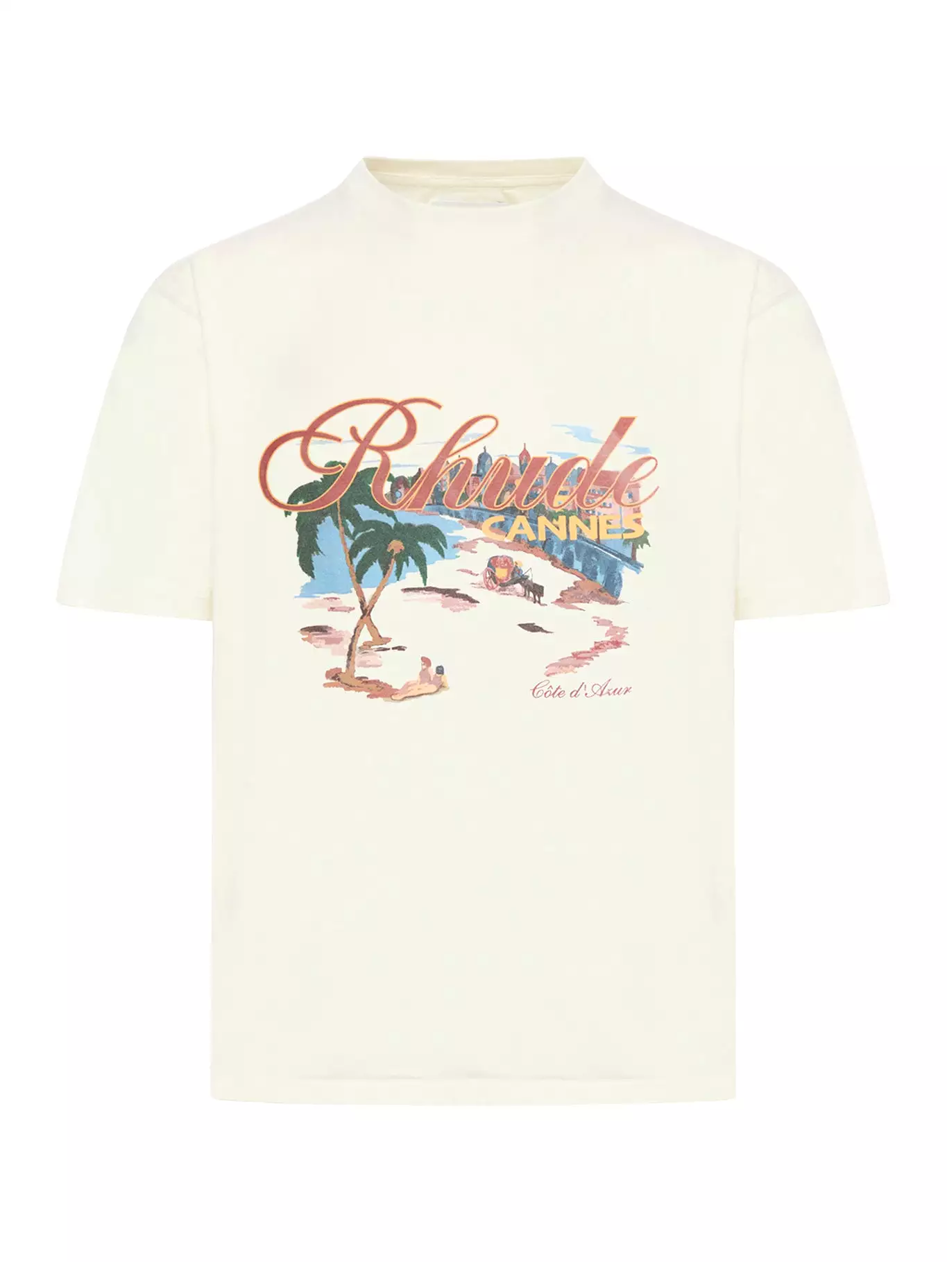 Cannes Beach-print cotton T-shirt