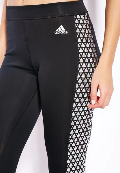 CAPRI 3/4 Women ADIDAS Training Techfit GYM Sports AJ2279 RACE BLACK PANT