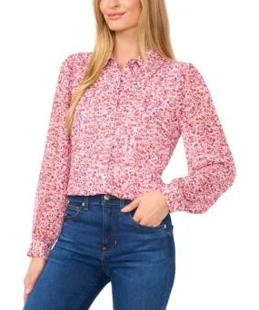 CeCe Women's Floral-Print Long-Sleeve Blouse