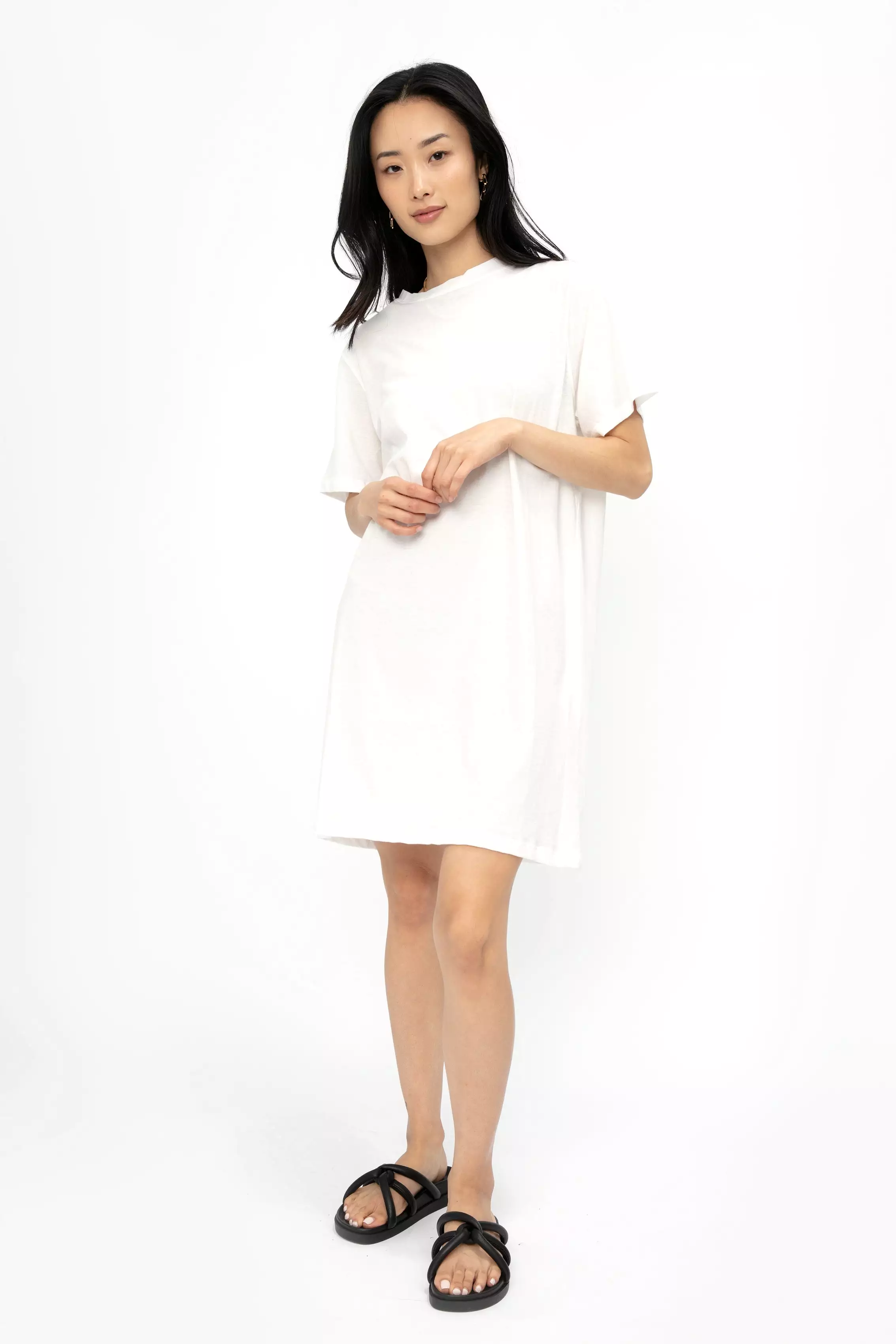 Cotton T-Shirt Dress in Off White