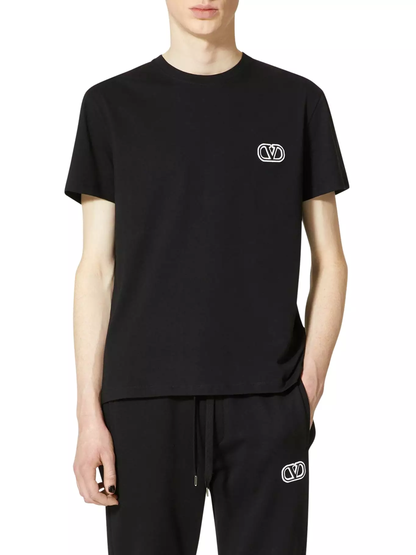 COTTON T-SHIRT WITH VLOGO SIGNATURE PATCH