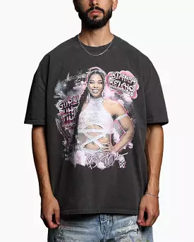 Culture Kings X WWE Bianca Belair Vintage T-Shirt Black Wash