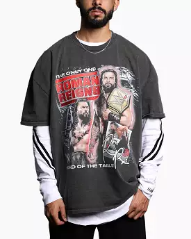 Culture Kings X WWE Roman Reigns Vintage T-Shirt Black Wash