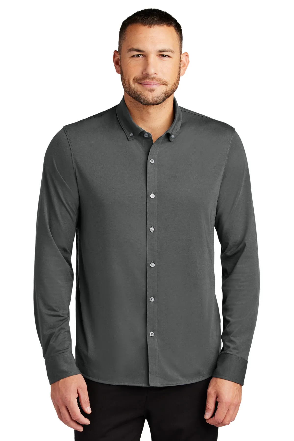 Custom Embroidered - Mercer+Mettle Stretch Jersey Long Sleeve Shirt MM1018