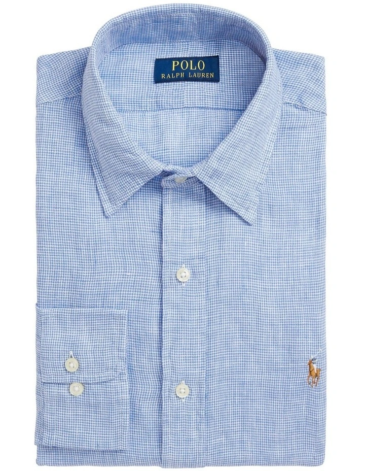 Custom Fit Linen Shirt in Blue