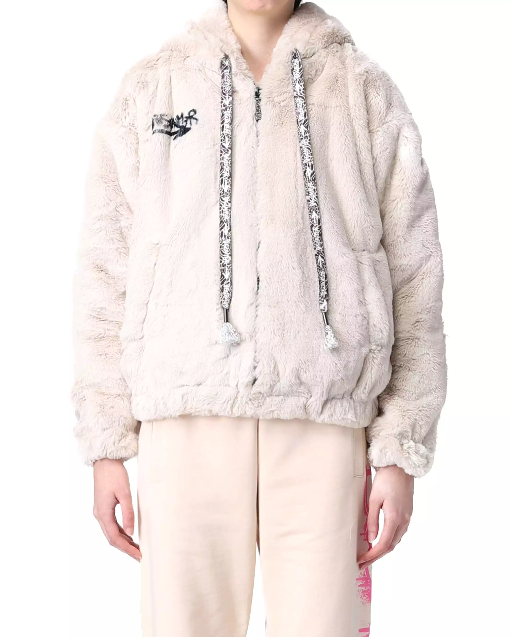 Disclaimer Eco-Fur Jacket Donna Off White