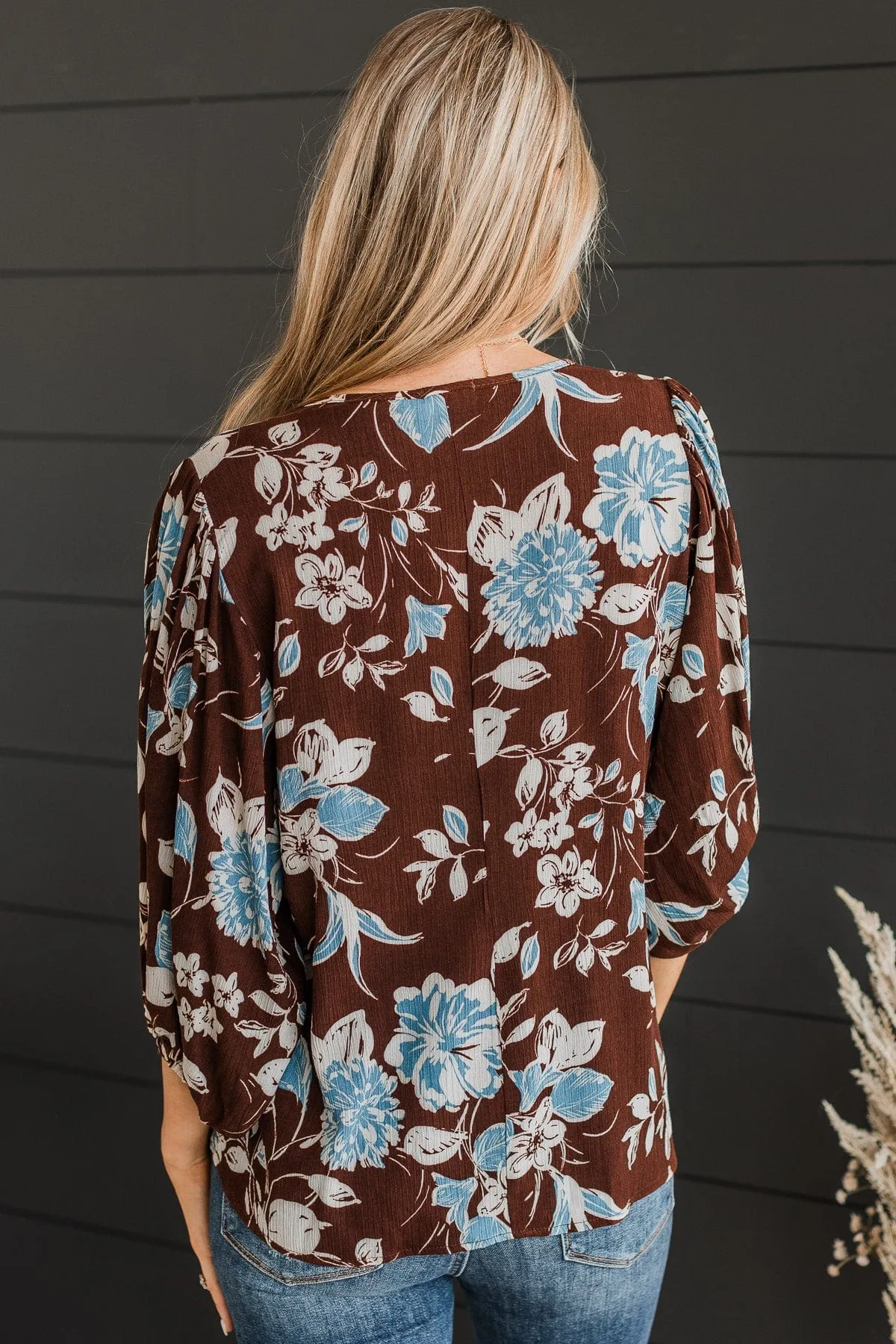 Dreaming Is Believing Floral Blouse- Brown