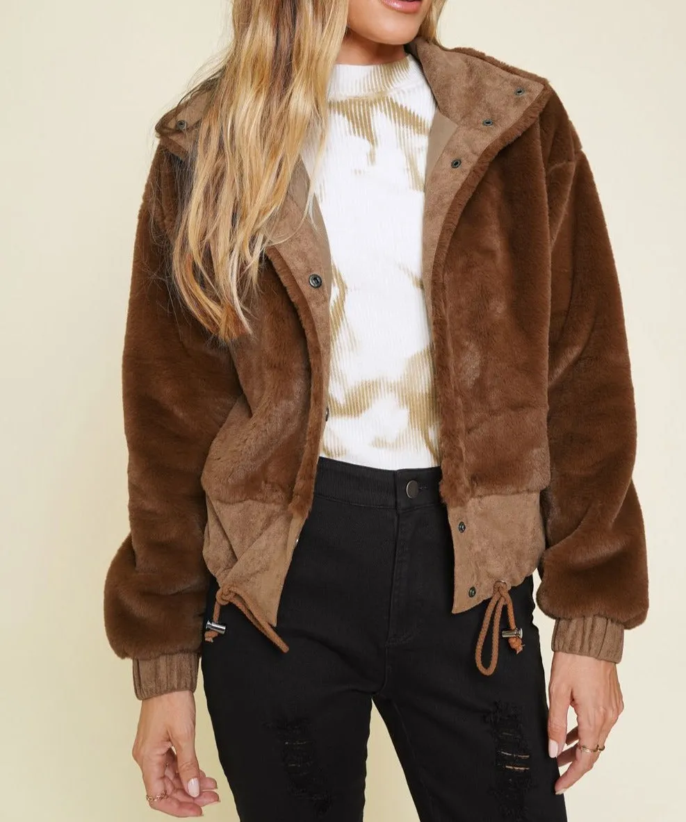 Faux Fur Bomber Jacket