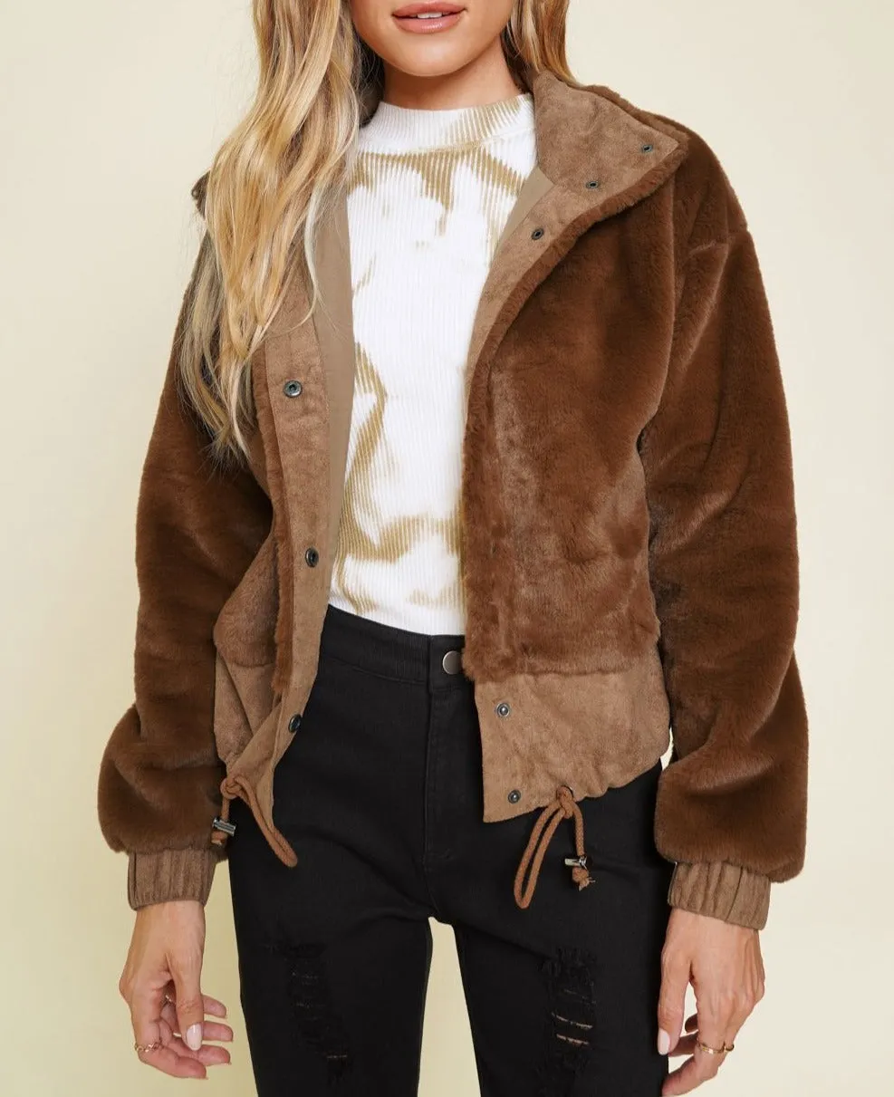 Faux Fur Bomber Jacket