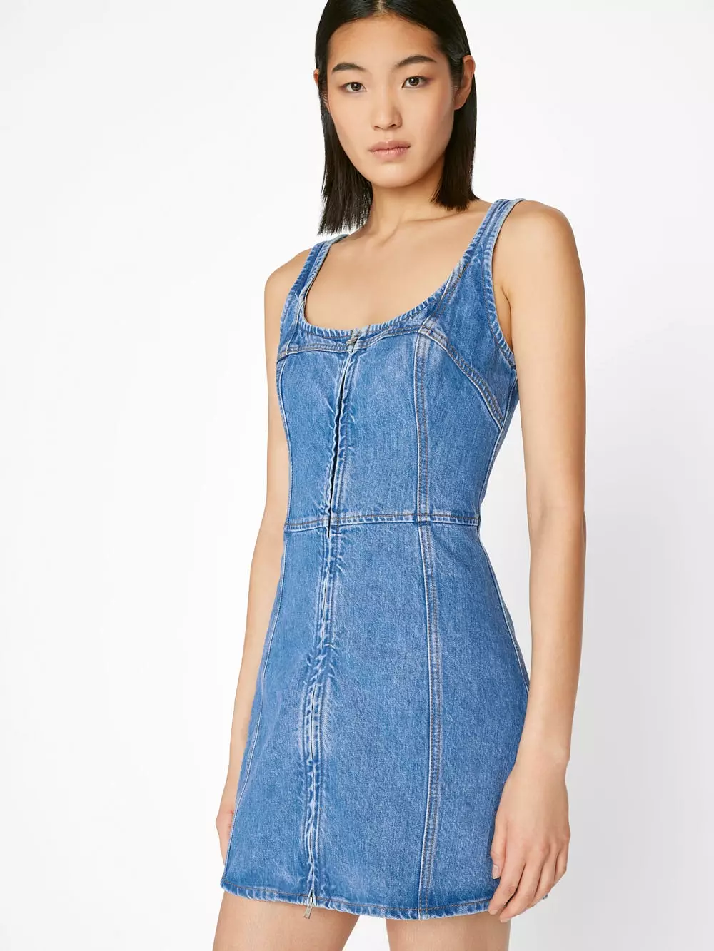 FRAME Denim Bustier Zip Dress