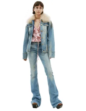 fur Jeans jacket - Blue