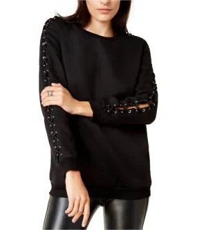 Glam Womens Laced-Sleeve Pullover Sweater