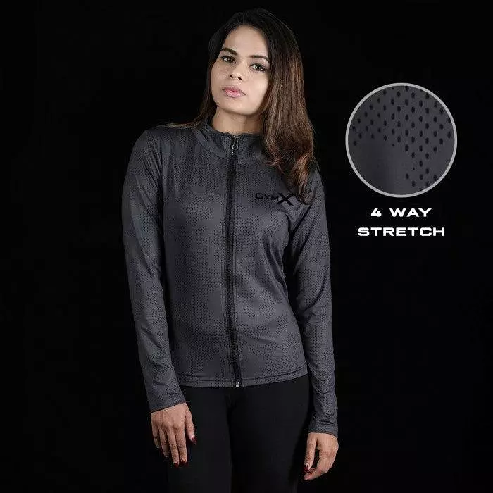 GymX Shadow Grey Full Zip Jacket- Athena Series- Sale