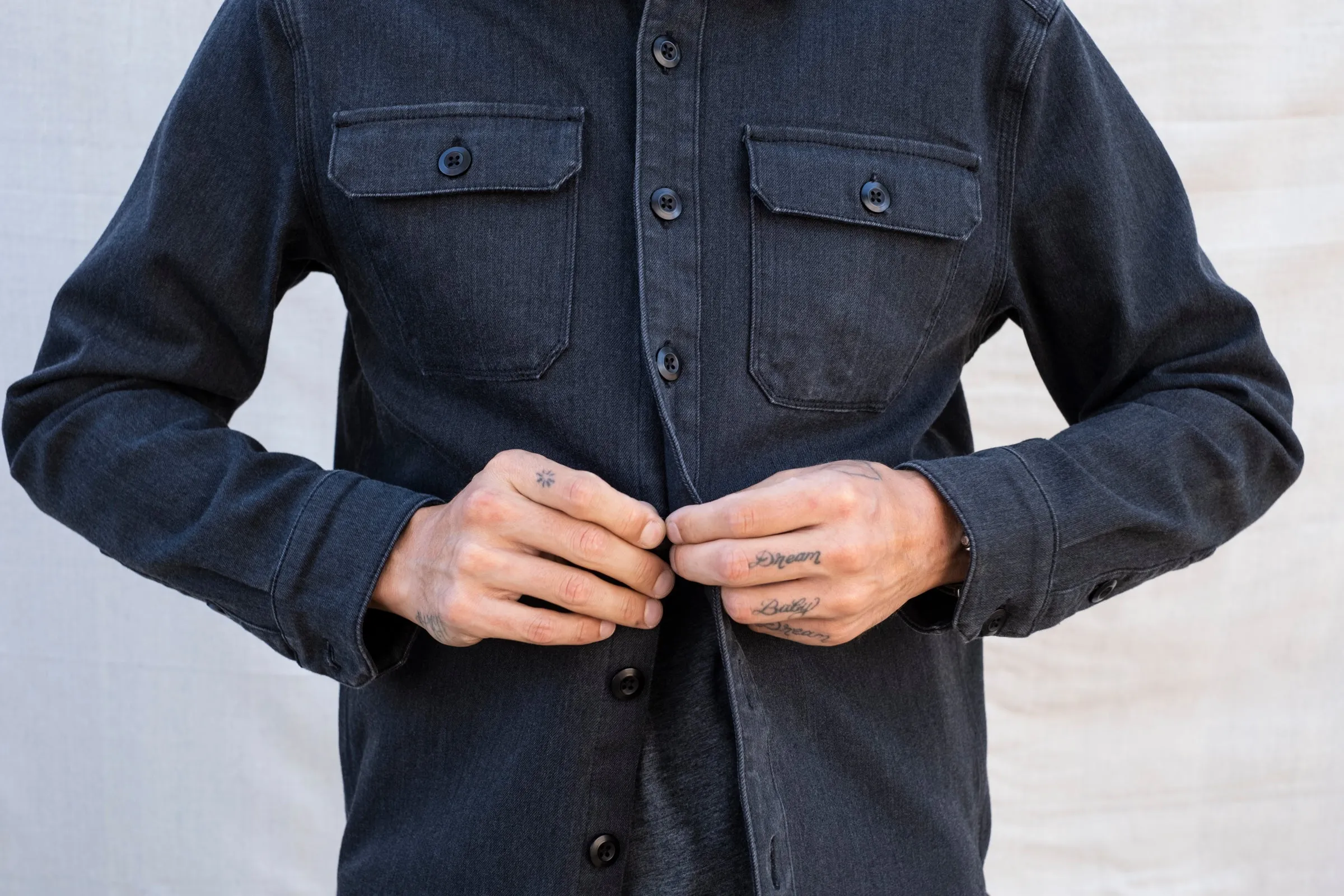 heavyweight CORDURA DENIM shirt jacket with 4-way stretch