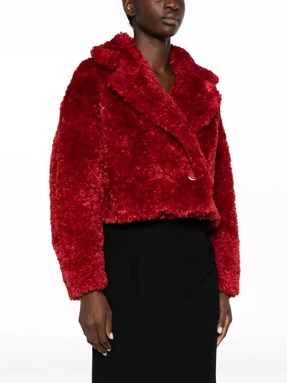 HERNO Cropped Faux Fur Jacket