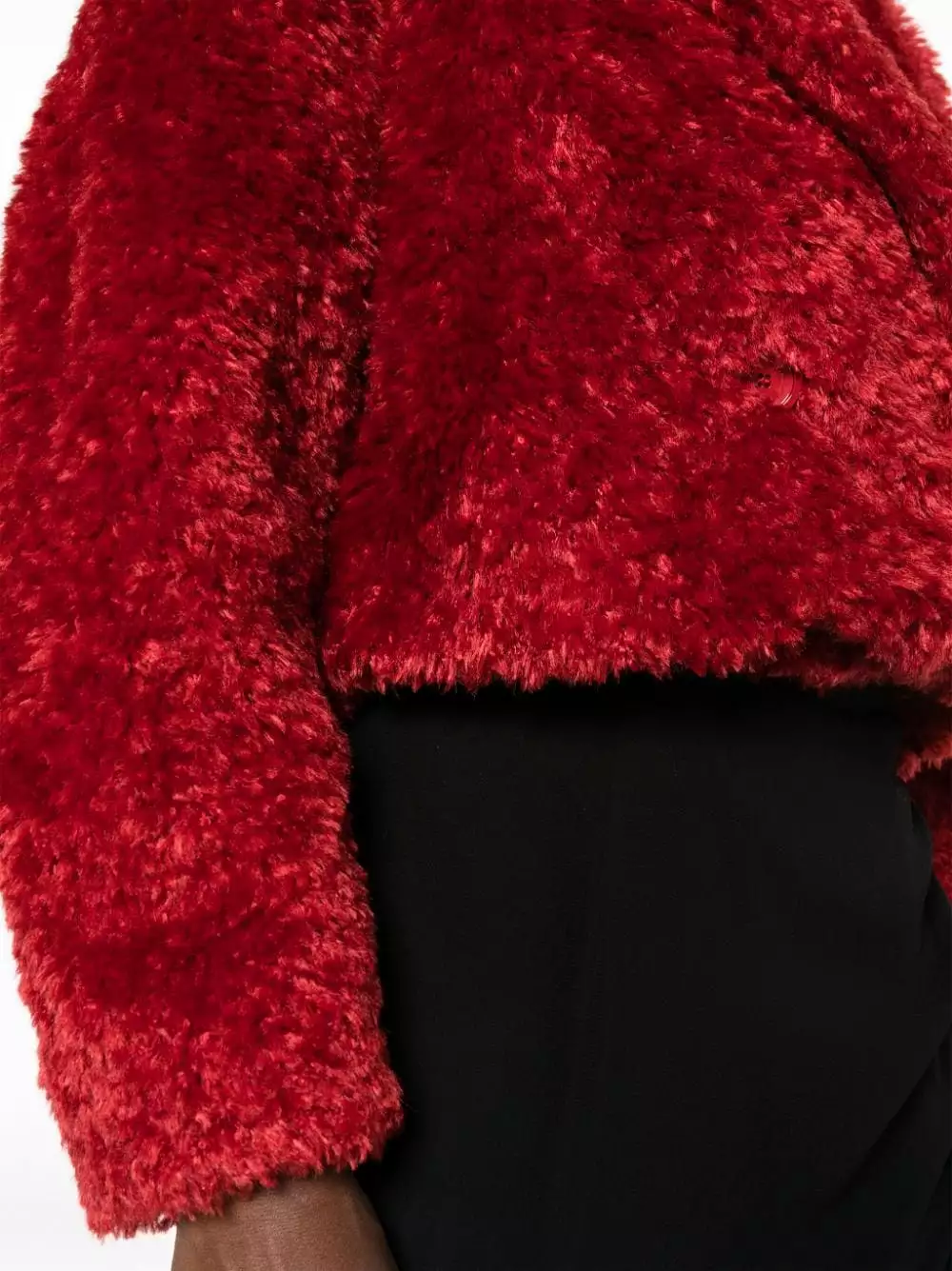 HERNO Cropped Faux Fur Jacket