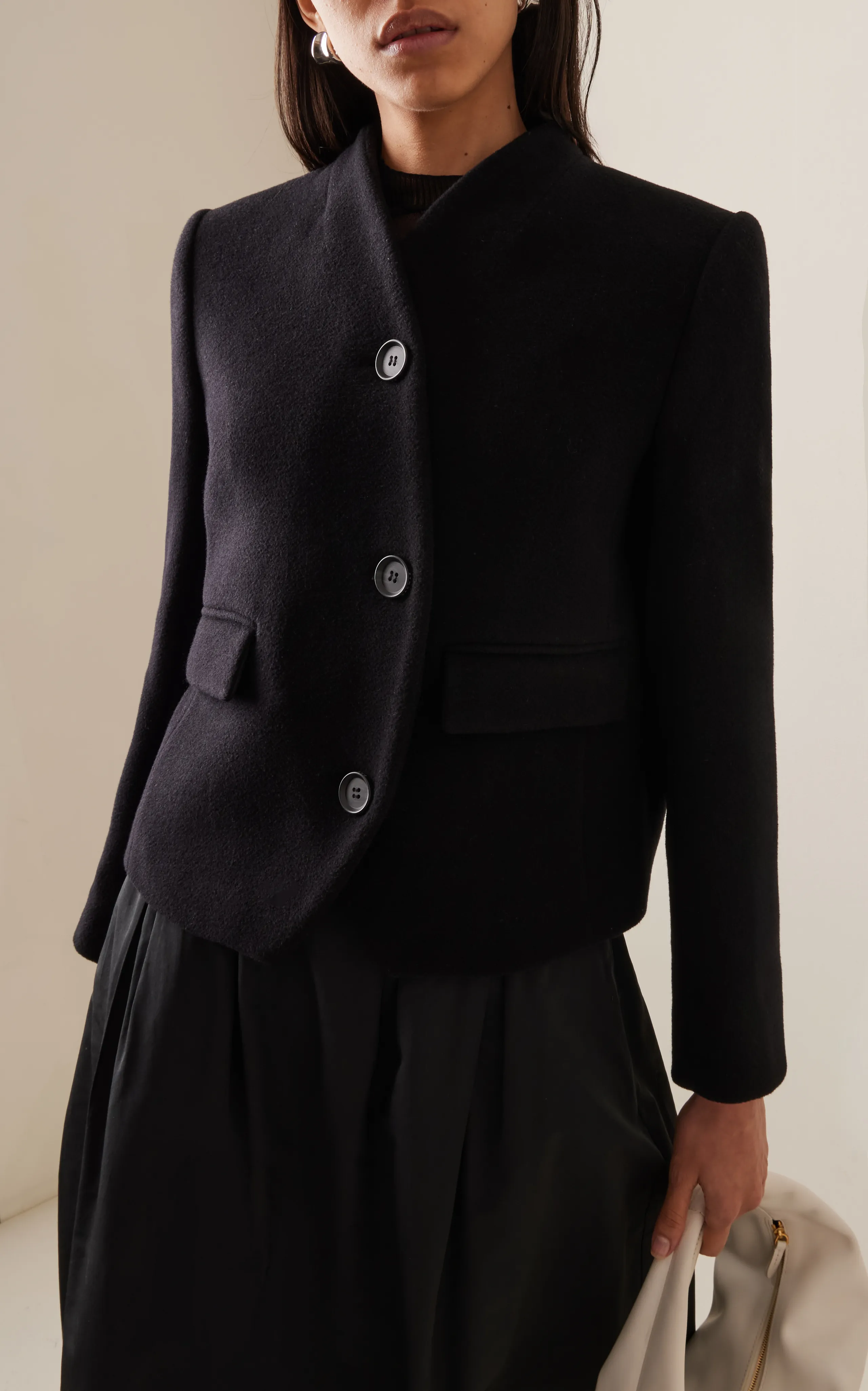 House of Dagmar Curved Wool-Blend Jacket