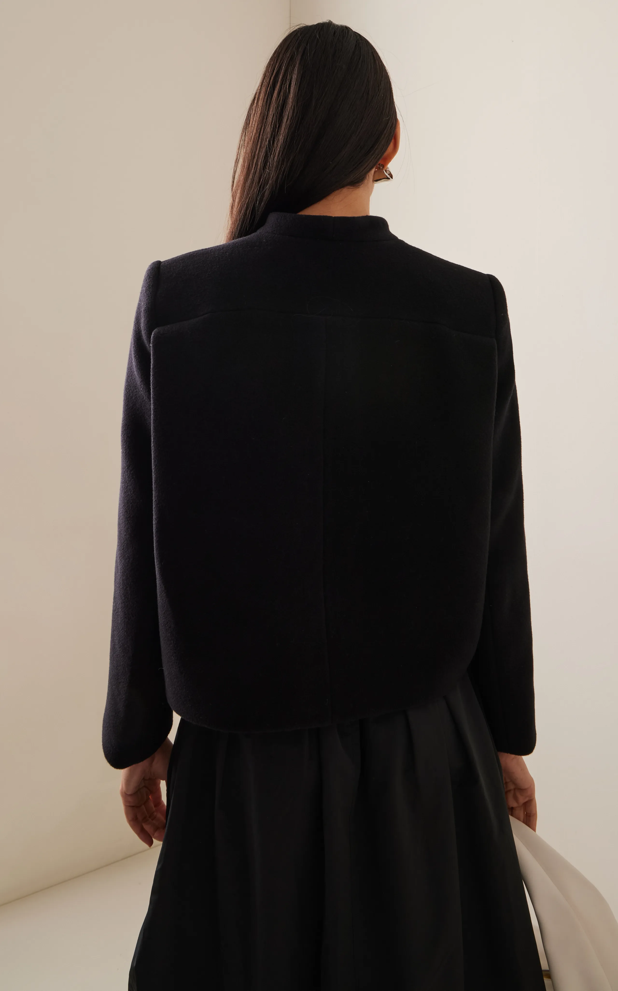 House of Dagmar Curved Wool-Blend Jacket